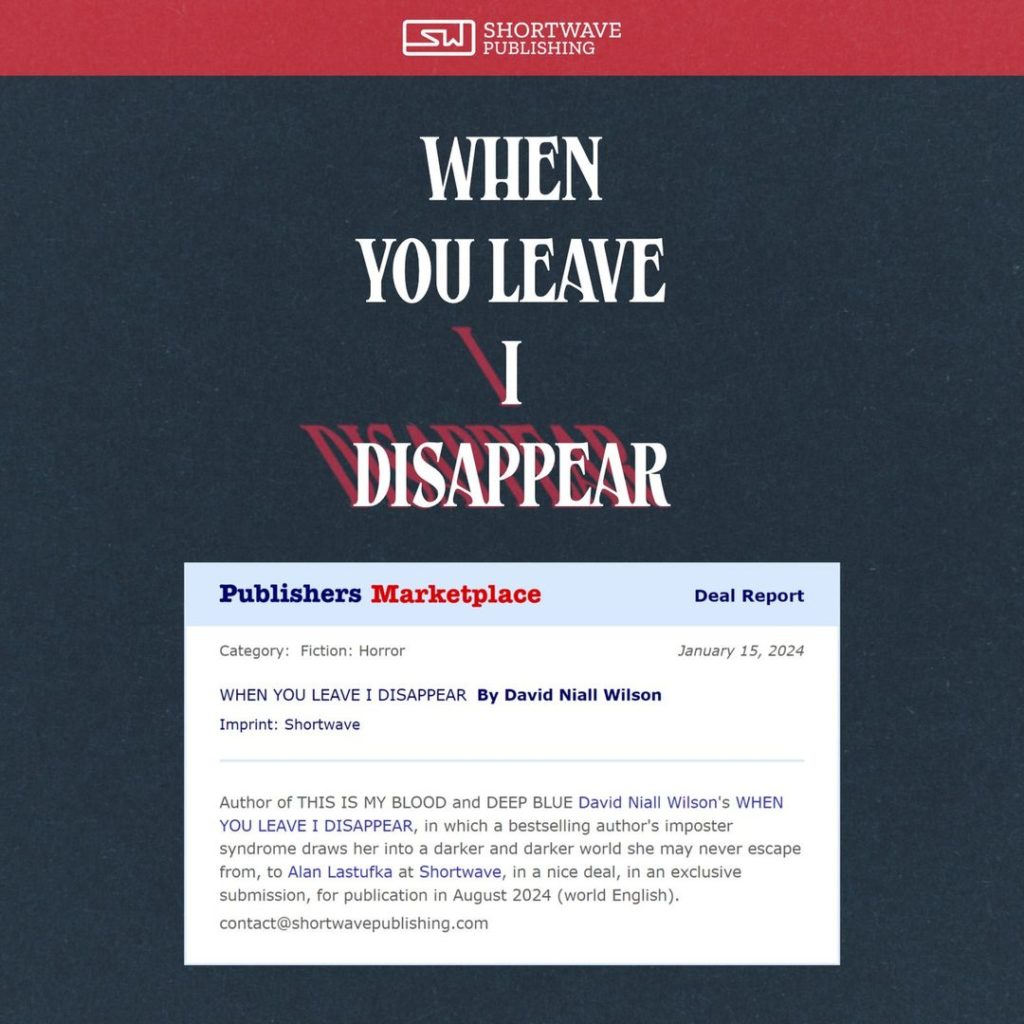 New Deal Announcement - WHEN YOU LEAVE I DISAPPEAR