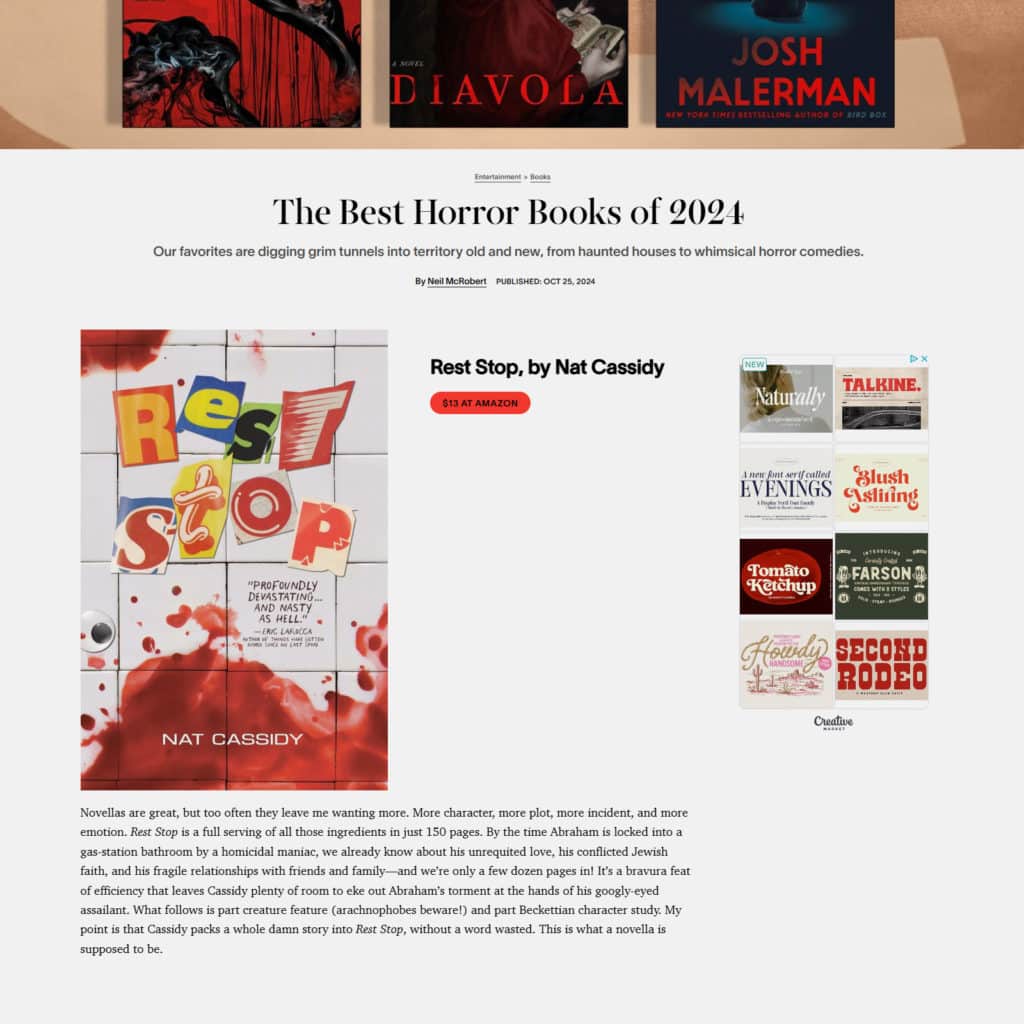 Rest Stop Esquire - The Best Horror Books of 2024